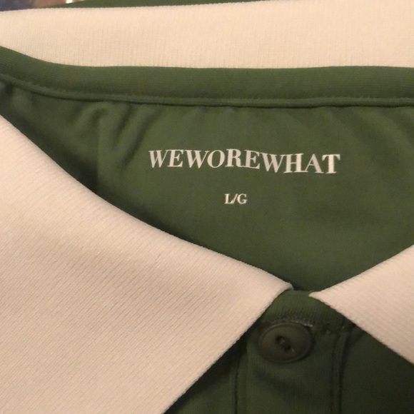 WeWoreWhat Olive Green Mini Dress with White Trim - Picture 4 of 5